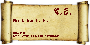 Must Boglárka névjegykártya