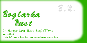 boglarka must business card
